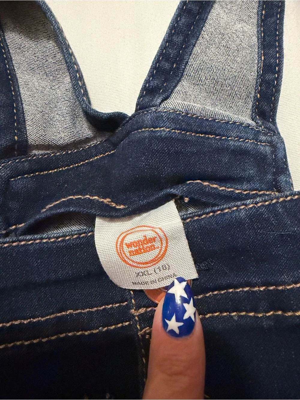 wonder nation Dark Blue Denim Overall Dress with Front Buttons